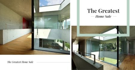 Modern house interior and facade Facebook AD Design Template