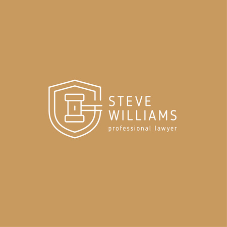 Lawyer Services Ad with Wooden Gavel Logo Design Template