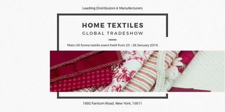 Anúncio do evento de têxteis para o lar em vermelho Image Modelo de Design