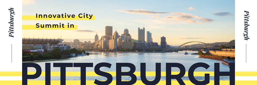 Pittsburgh Conference Announcement with City View Twitter – шаблон для дизайна
