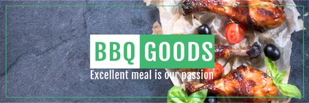 BBQ Food Offer with Grilled Chicken Email headerデザインテンプレート