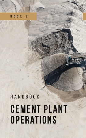 Cement Plant View in Grey Book Cover Πρότυπο σχεδίασης