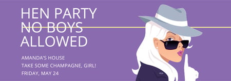 Hen Party invitation with Stylish Girl Tumblr – шаблон для дизайну