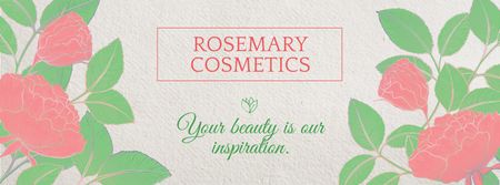 Cosmetics Shop Offer with Flowers Facebook cover – шаблон для дизайну