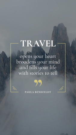 Designvorlage Travel Inspiration with Scenic foggy Mountains für Instagram Video Story