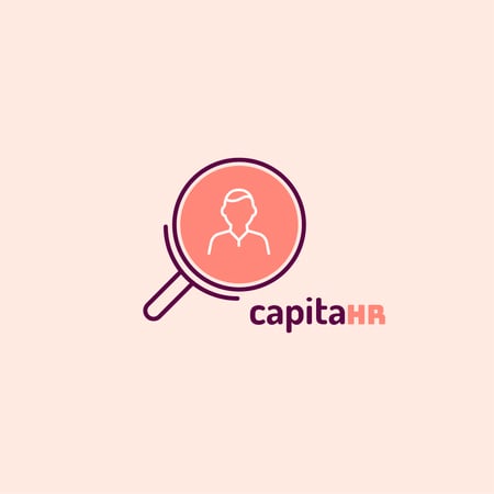 Searching Candidates with Magnifying Glass Icon Logo Design Template