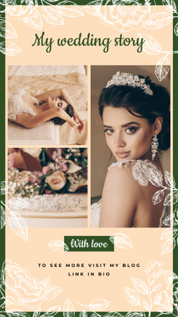 Wedding with Young beautiful Bride Instagram Story Design Template