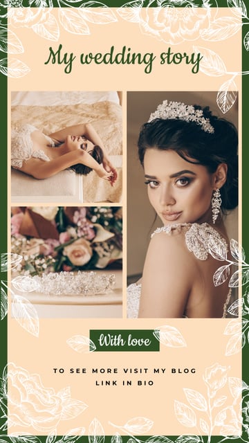 Template di design Wedding with Young beautiful Bride Instagram Story