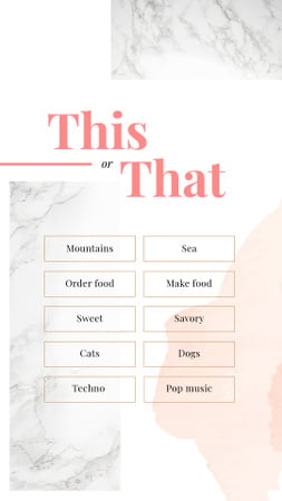 This or That Form on Colorful Textures Instagram Story Design Template