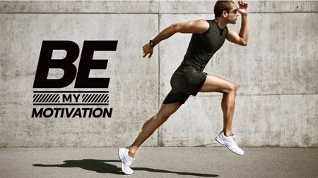 Modèle de visuel Cardio Workout with Man Running in City - Title