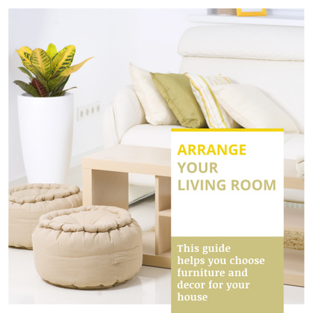 Home Decor Tips with Cozy Interior in Light Colors Instagram Design Template