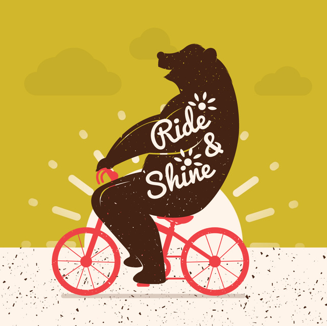 Plantilla de diseño de Bear Riding on Red Bicycle Animated Post 