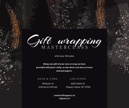 Ontwerpsjabloon van Facebook van Gift wrapping workshop Promotion on paint background