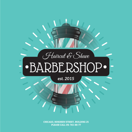 Szablon projektu Barbershop Striped Lamp Animated Post