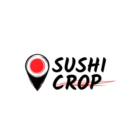 Sushi Delivery Ad with Map Pin with Maki Logo Design Template