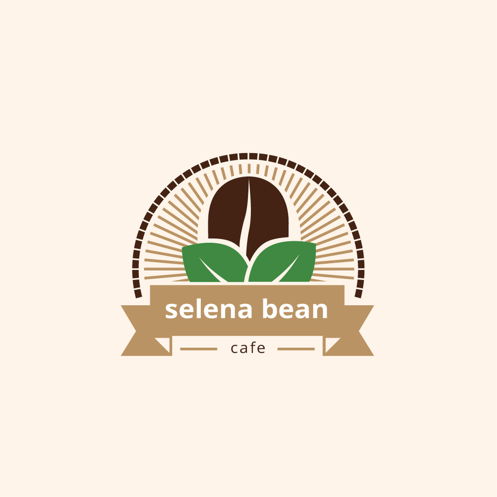 Plantilla de diseño de Cafe Ad with Coffee Bean in Brown Logo 