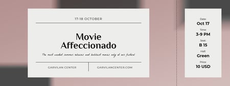 Movie Festival Announcement Ticket Πρότυπο σχεδίασης