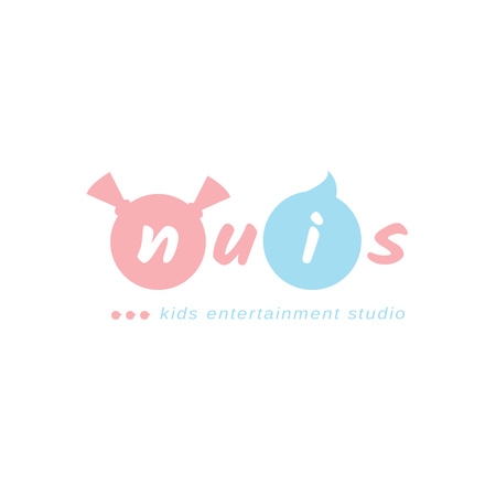 Childhood Concept with Boy and Girl Silhouettes Logo tervezősablon
