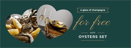Platilla de diseño Restaurant Offer with Oysters Facebook cover