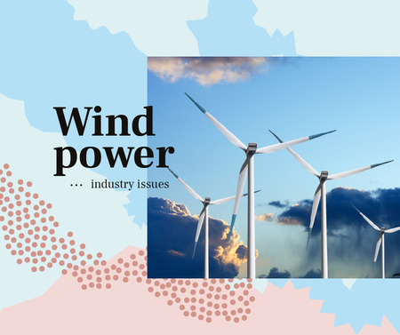 Wind turbines farm Facebook Design Template