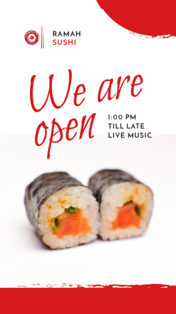 Sushi Menu Fresh Seafood Maki Instagram Video Story tervezősablon
