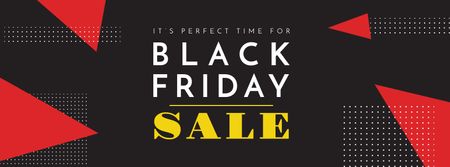 Black Friday sale on geometric pattern Facebook cover tervezősablon