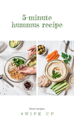 hummus friss főzés összetevők Instagram Story tervezősablon