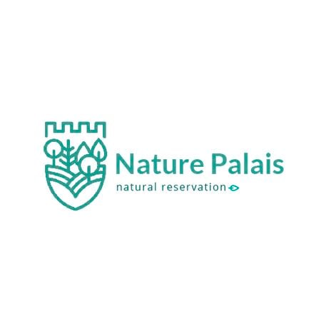 Designvorlage Naturschutzgebiet mit Wald und Bergen für Animated Logo