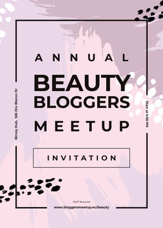 Beauty Blogger meetup on paint smudges Invitation Modelo de Design