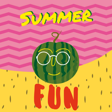 Platilla de diseño Funny watermelon in Sunglasses Animated Post