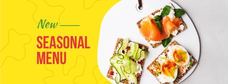 Designvorlage Assorted delicious Toasts menu für Facebook cover