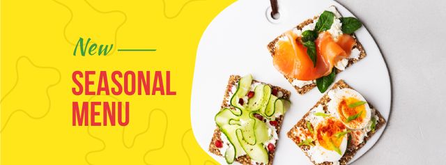 Assorted delicious Toasts menu Facebook cover Design Template