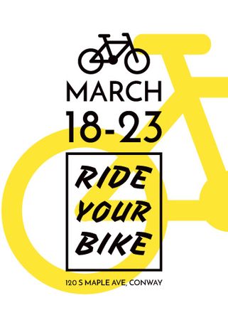 Cycling Event announcement simple Bicycle Icon Flayer Design Template