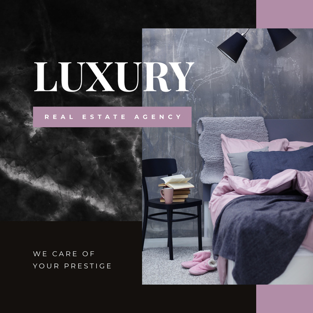Plantilla de diseño de Real Estate Ad with Cozy bedroom interior Instagram 