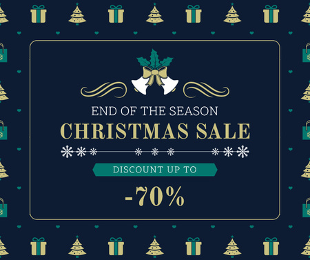 Merry Christmas tree and gifts sale Facebookデザインテンプレート