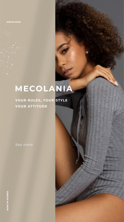 Fashion Offer with Young Attractive Woman Instagram Story Design Template