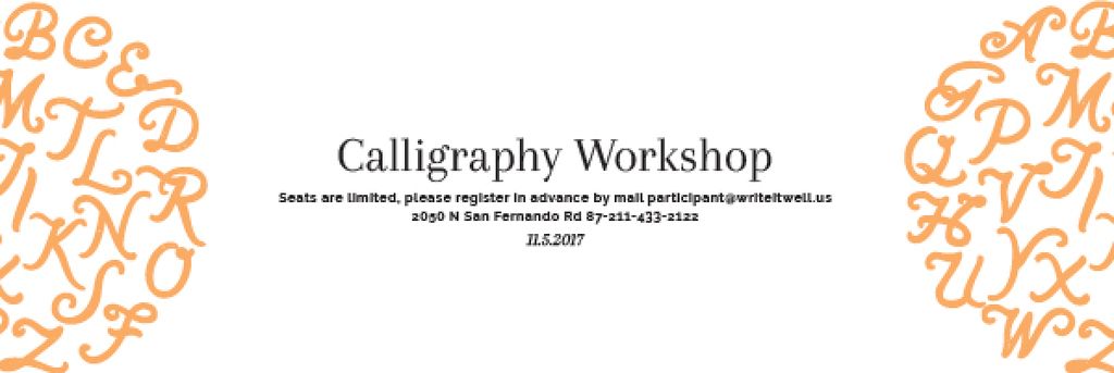 Calligraphy workshop Annoucement Email header Modelo de Design