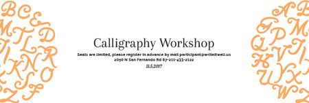 Plantilla de diseño de Calligraphy workshop Annoucement Email header 