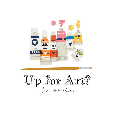 Ontwerpsjabloon van Instagram AD van Art Classes promotion