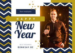 New Year Greeting Man with Champagne