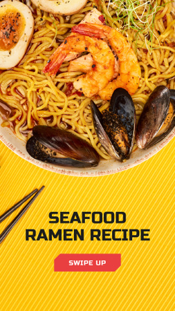 Asian Cuisine Dish with Noodles Instagram Story tervezősablon