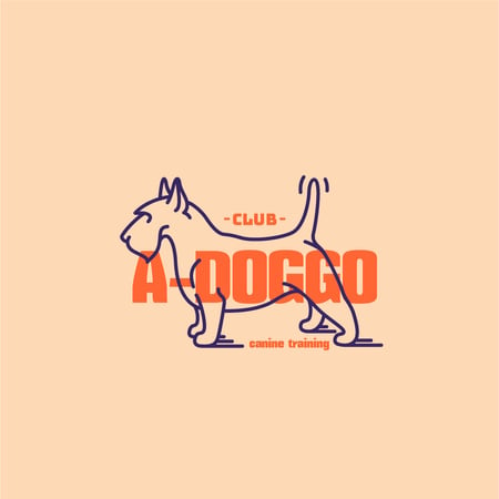 Canine Training Club with Funny Dog Logo tervezősablon