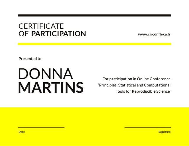 Science Conference Participation gratitude Certificate Modelo de Design
