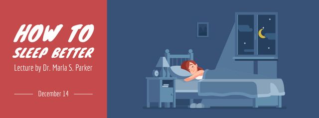 Girl sleeping day and night Facebook Video cover Design Template