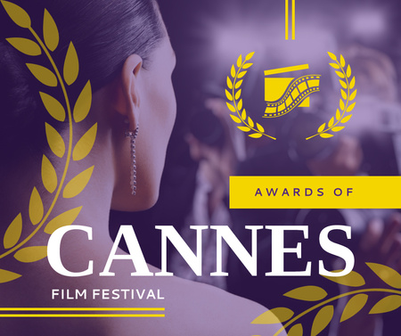 Woman at Cannes Film Festival Facebook tervezősablon