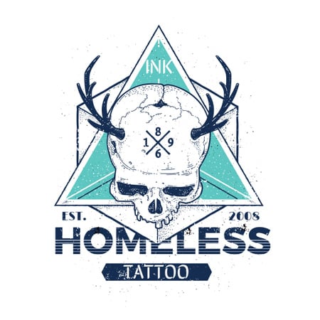 tatuointi studio mainos skullin kanssa Instagram AD Design Template