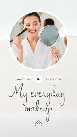 Template di design Beauty Blog Promotion Woman Applying Foundation Instagram Story