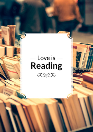 Plantilla de diseño de Reading Inspiration with Books on Shelves Poster 
