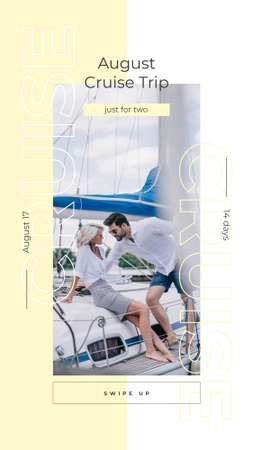 Plantilla de diseño de Couple sailing on yacht Instagram Story 
