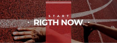 Hands on start line with Motivational Quote Facebook cover Πρότυπο σχεδίασης